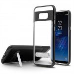 Wholesale Samsung Galaxy S8 Clear Armor Bumper Kickstand Case (Black)